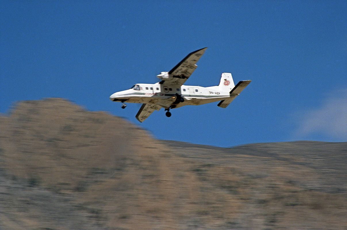 09 Airplane Coming In For Landing At Jomsom Airport 
